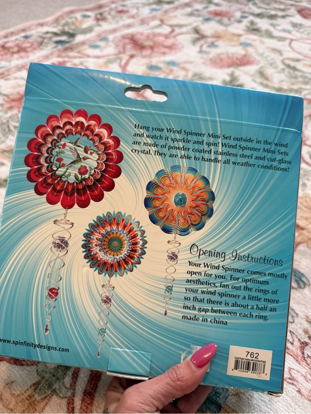 Spinfinity Designs Wind Spinner Mini-Set in Iridescent Purple/Green - Picture 2 of 2